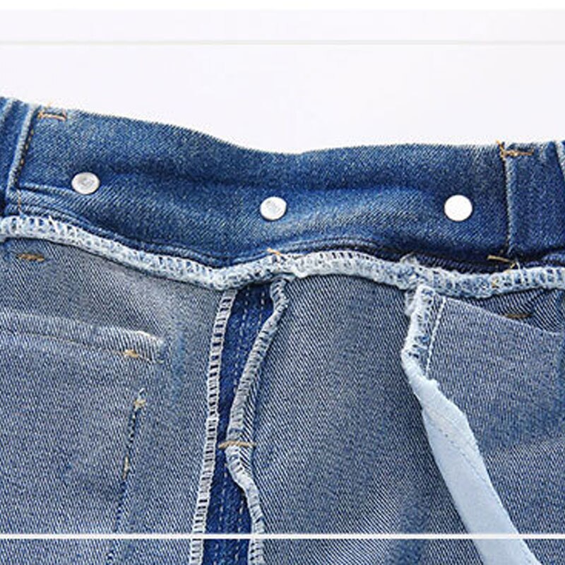 KEAIYOUHUO-ropa para bebés, pantalones vaqueros azules elásticos para niños, pantalones largos de estilo occidental para niños de 8 años