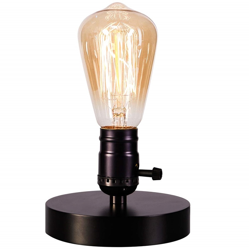 Retro Tafel Licht Holeder Industriële Tafellamp Set met Edison E26/E27 Ondiepe Socket voor Bed Lichten