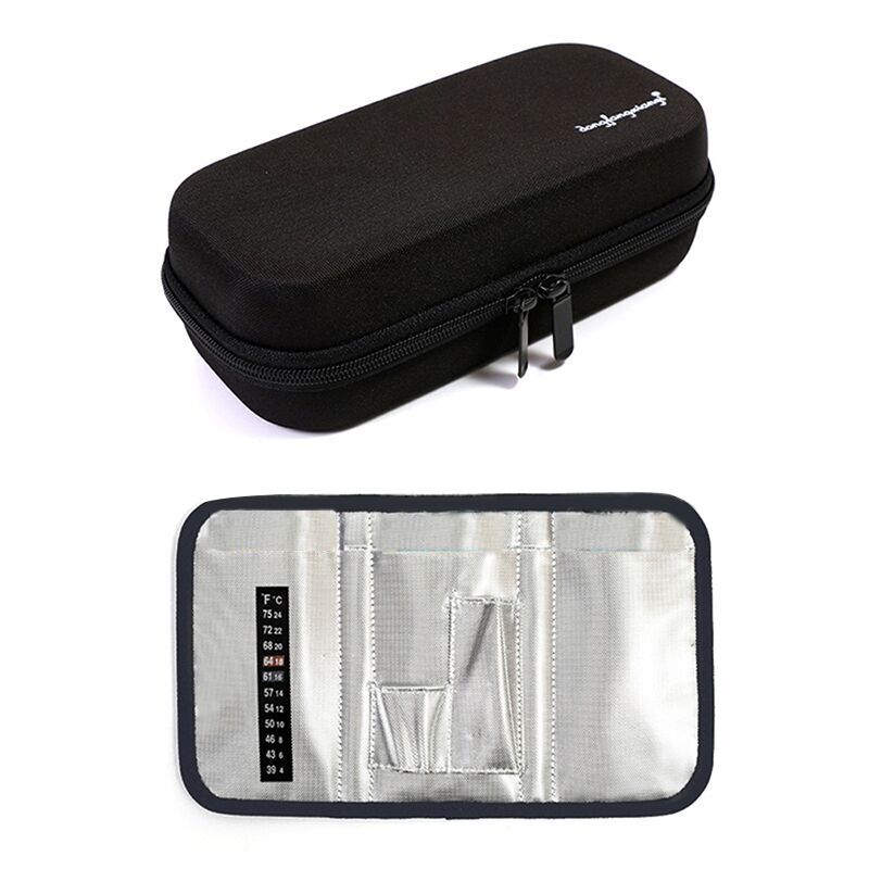 Bolsa de armazenamento de insulina, bolsa protetora de eva para viagem, de bolso, para refrigeração de medicamentos, diabetes e pessoas
