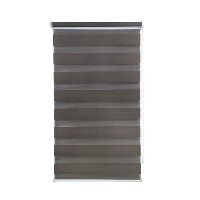 Day and Night Zebra Roller Blind Double Translucent or Blackout Vision Curtains for Window and Door with Install Accessories: Chocolate / 40x150CM