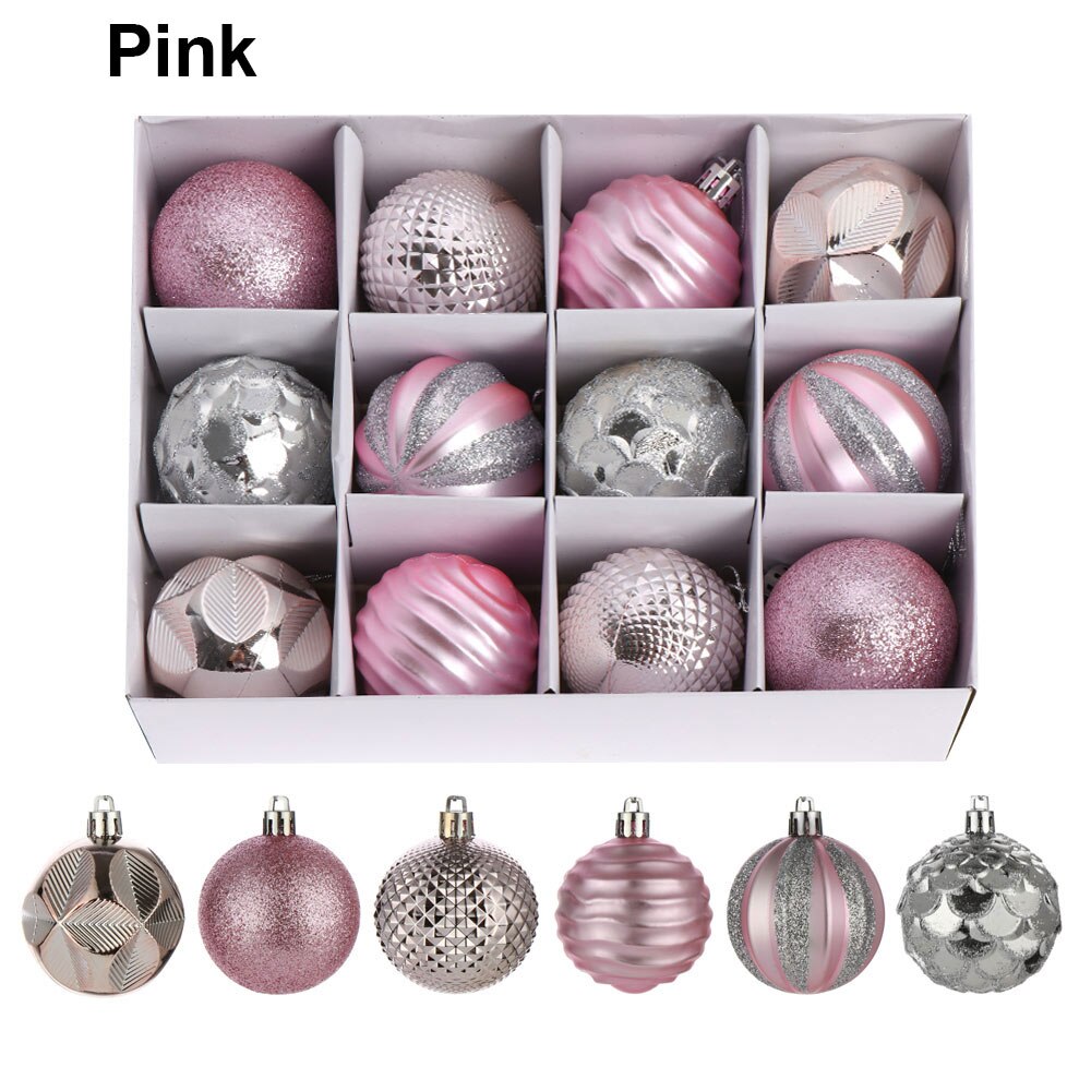 Plastic Ball Bauble Pendant Xmas Hanging DIY Home Christmas Tree Decoration Party Supplies 2021New: pink