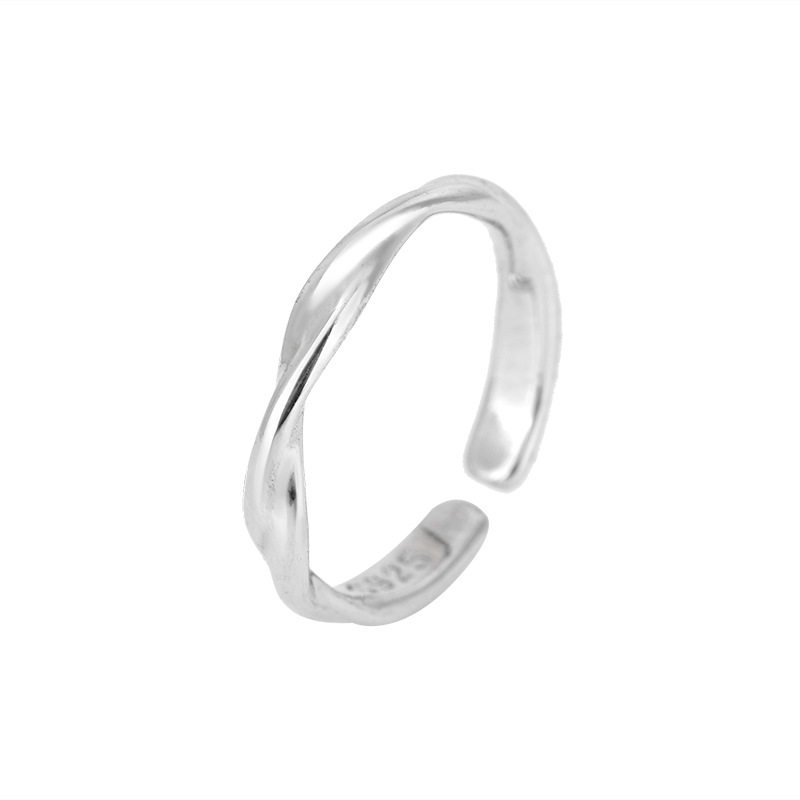 Anelli di filo intrecciato semplici in argento sterling 925 di moda per il commercio all'ingrosso del regalo di gioielleria raffinata di nozze delle donne