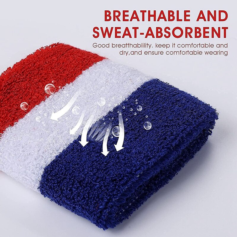 Headband and armband set, sports headband and armband, colorful striped sweatband for men and women