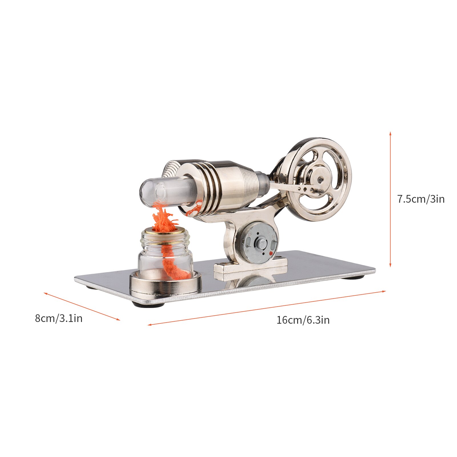 Stirling Kit motore generatore di elettricità modello di cilindro per auto ad aria calda modello di generatore fisico con volano Design scienza