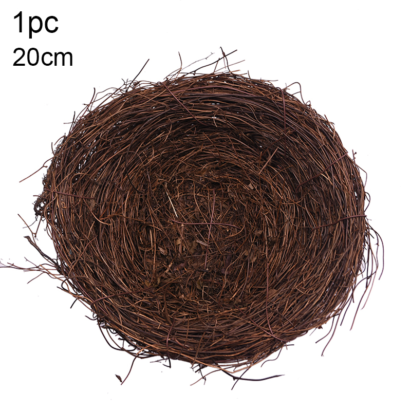 Nido de pájaro redondo de ratán de 8-25cm, decoración de Pascua, huevos de conejo, nido de vid Artificial para decoración del jardín del hogar, suministro para de Pascua feliz: Verde claro