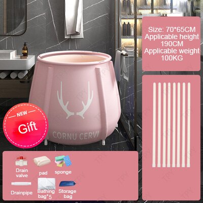 2 Size Bad Volwassen Vouwen Verwarming Bidet Bad Vouwen Bad Bad Vat Inweken Bad Grote Capaciteit Voor Baby Kind Volwassen: pink-C