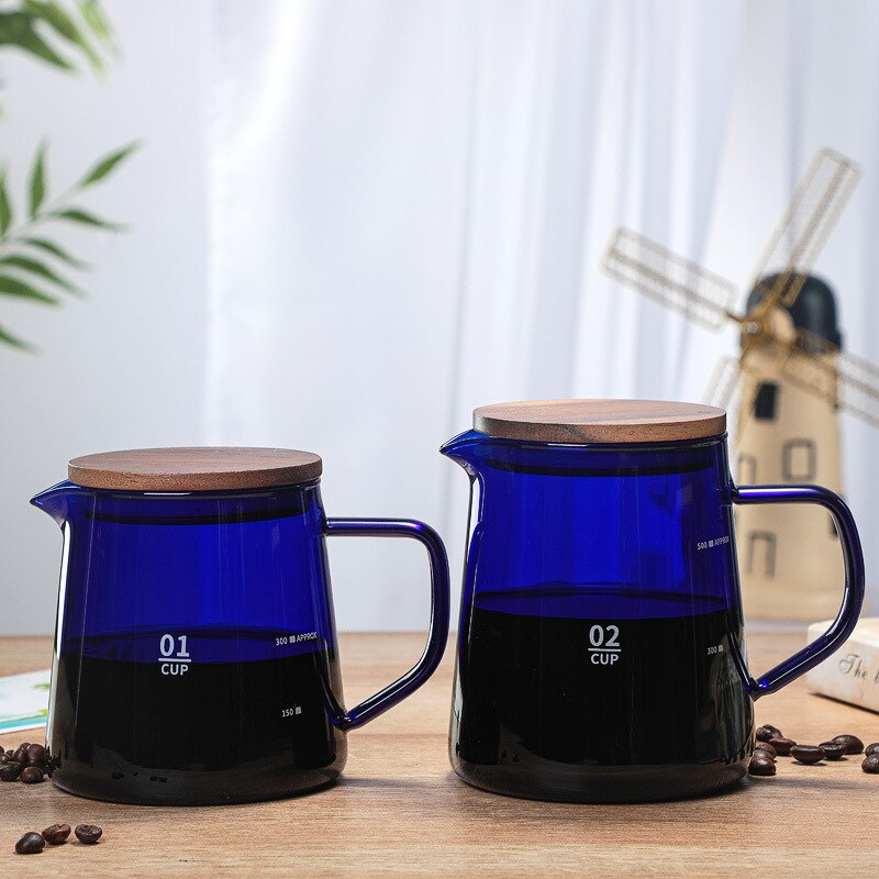 300ml 500ml V60 Pour Over Glass Range Coffee Server Carafe Drip Coffee Pot Barista Percolator Clear Coffee Kettle Brewer