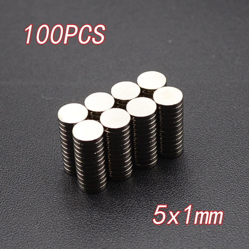 100 stks Neodymium Schijf Magneten 5x1mm N35 Super Sterke Krachtige Zeldzame Aarde 5mm x 1mm kleine Ronde Magneet
