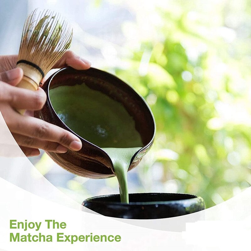 Matcha Whisk Set Bamboo Matcha Tea Set 100 Prong Matcha Whisk (Chasen), Traditional Scoop, Matcha Whisk Holder