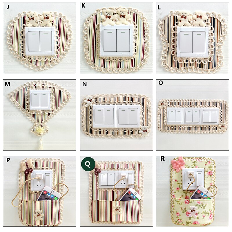 Cute Lace Switch Sticker Light Switch Protective Cover on-off Switch Wall Dustproof European Light Switch Covers Decoration