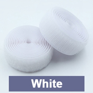 Haisen,Solid Color Soft Nylon Hook and Loop Adhesive Fastener Tape,Magic Tape, Sewing Accessories For Clothe/ Bag/ Shoe/AB Stick: White - B