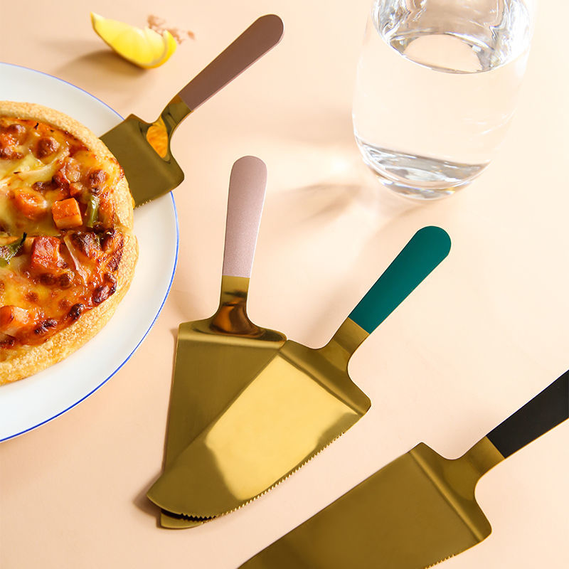 Pala de Pizza de acero inoxidable para pastel, mantequilla, queso, helado, cortador de postres, pala para pastel, ayudante de comida