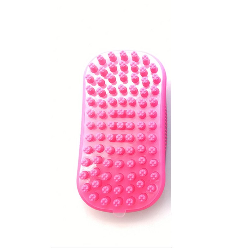 Huisdierkam voor honden, multifunctionele massagebadborstel, huisdierkam voor het verwijderen van haar, vlooienkam voor hond en kat, reinigingsborstel voor huisdieren: Roze