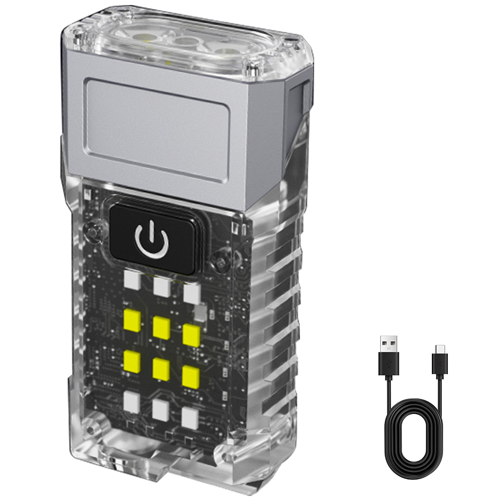 Boruit 90 ° roterbar ledet-fluorescenslommelykt uv-lys 800lm oppladbare arbeidslys av type c med magnetklips campinglykt: misligholde tittel