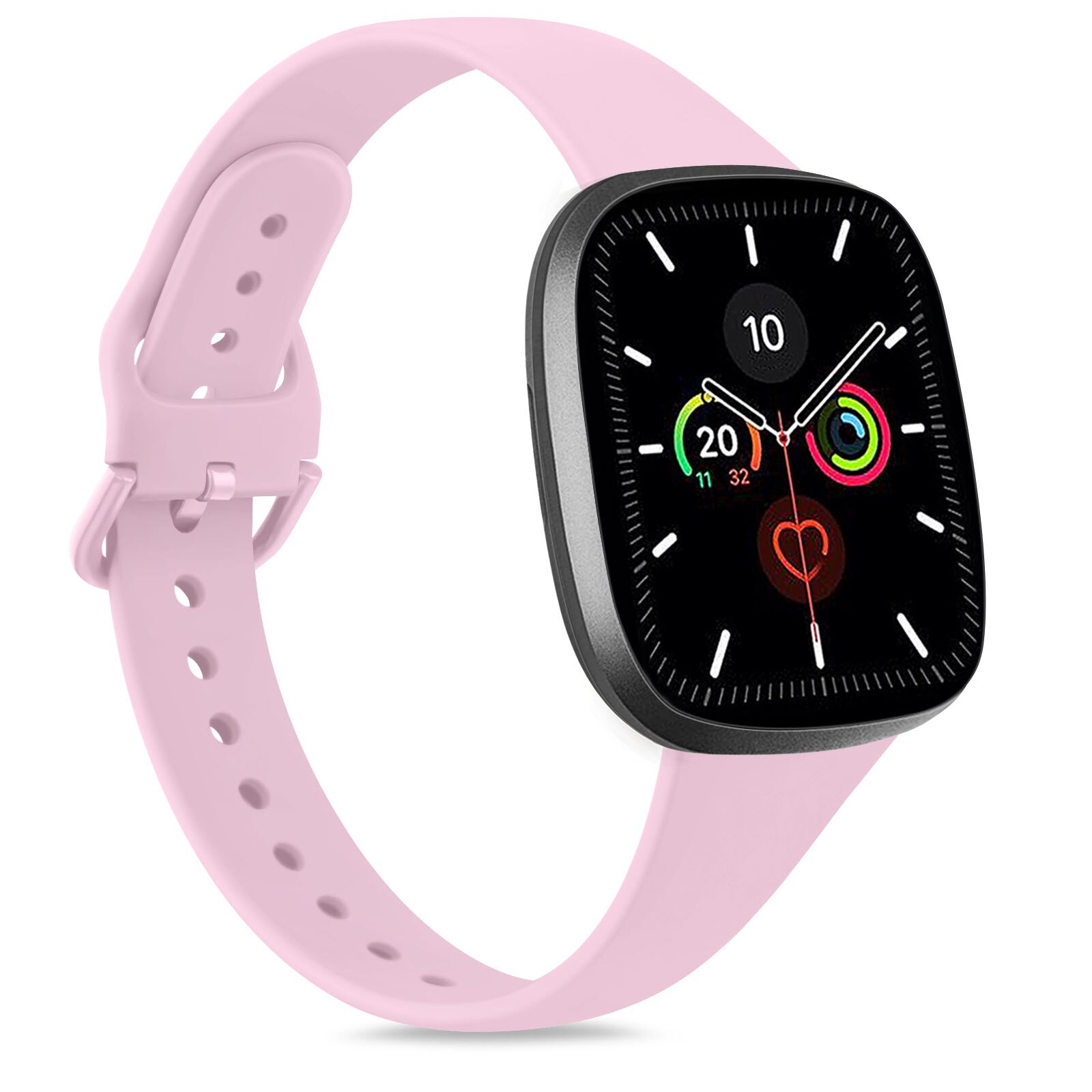 Siliconen Band Voor Fitbit Versa 3 Sence Horloge Band Armband Slim Polsband Vervanging Sport Voor Fitbit Smartwatch Accessoires: pink