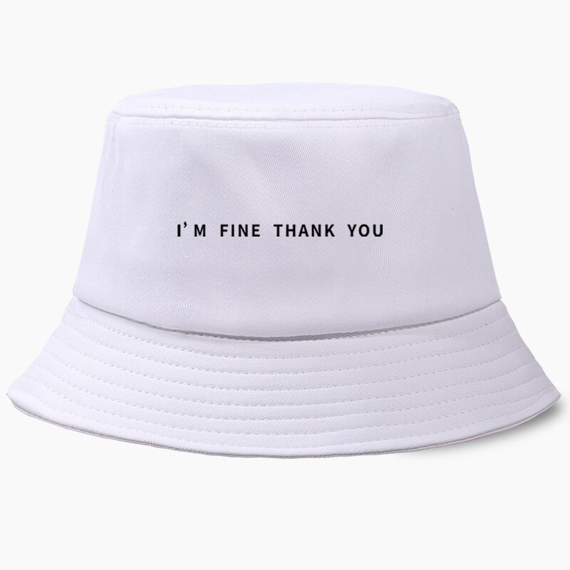 Ik Ben Fijne Dank U Zwart Panama Cap Emmer Hoeden Vissen Hoed Vrouwen Mannen Bob Visser Opvouwbare Chapeau Zon Voorkomen Straat dragen: White 1
