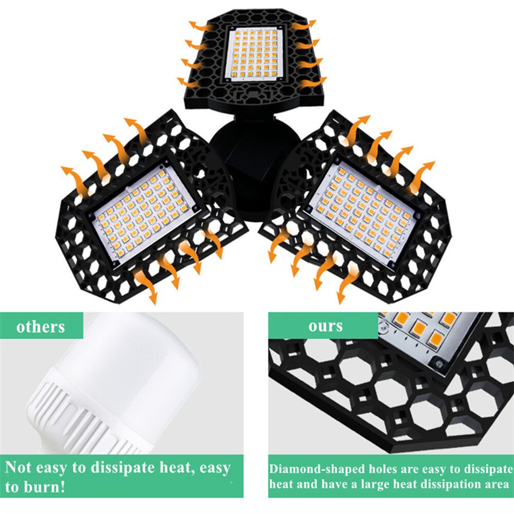 Lâmpada de led para garagem e27, 80w, 60w, 40w, lâmpada industrial, super brilhante, deformato interno, led, alta baía, iluminação de oficina, depósito