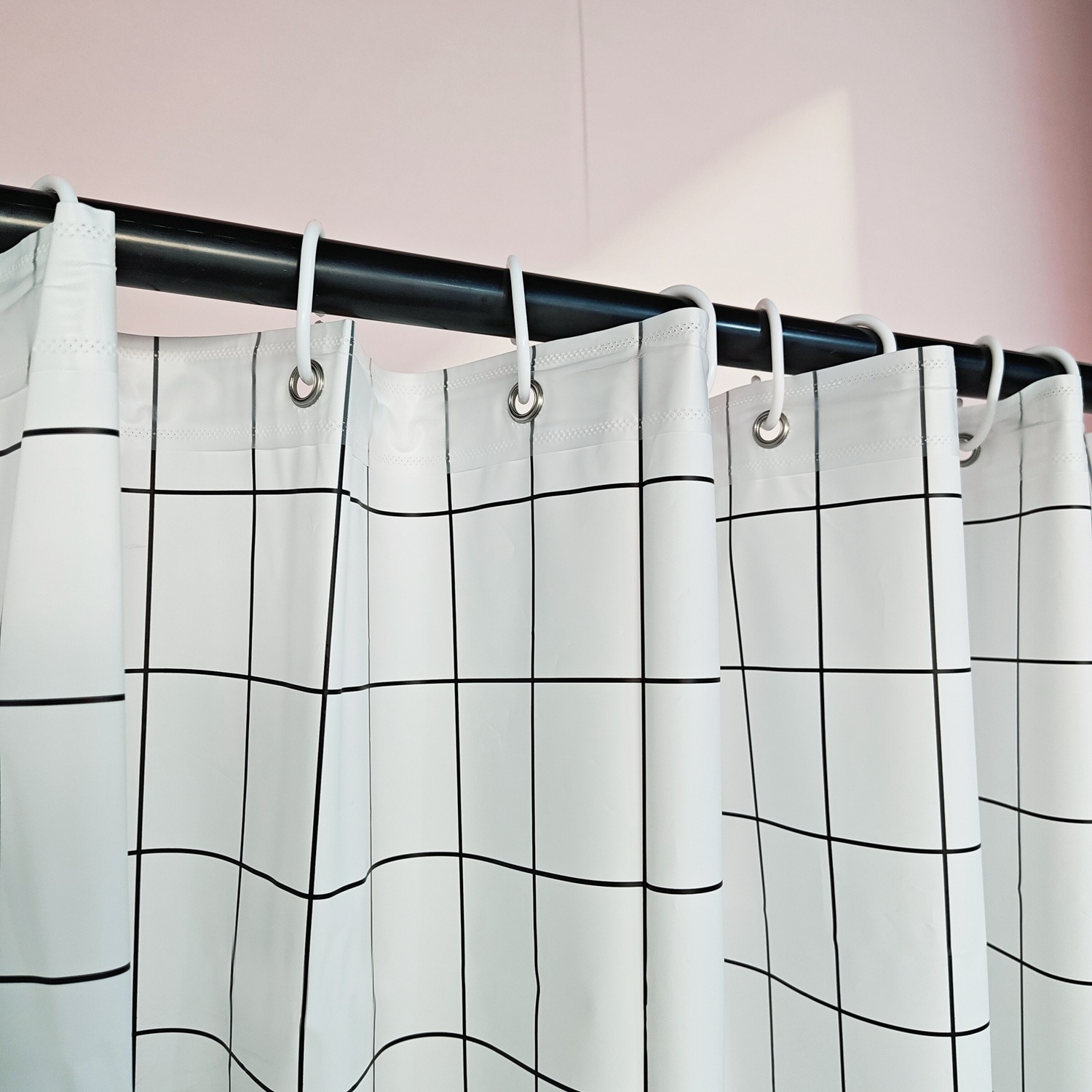 Domowa zasłona wanny Łazienka Wodoodporna i odporna na pleśń Zasłona działowa w łazience Wisząca zasłona Nie ma potrzeby wiercenia otworów: 180*210 cm / Niebieski