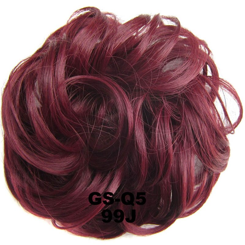 Jeedou Synthetic Messy Hair Bun Chignon Donut Pad Elastic Hair Rope Rubber Band Hairpiece