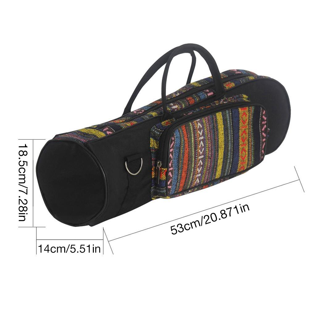 Portable National Style Trumpet Bag Waterproof Oxford Soft Cotton Carrying Handle Bags Case Double Zippers With Front Pocke