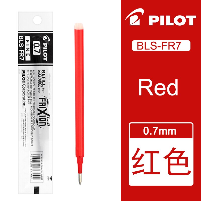 Pilot sletbare pen refills farvede sletbare gel penne refill kuglepen refills skole papirvarer kontorartikler 0.7 bls -fr7: Rød