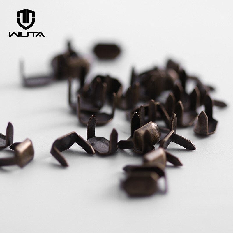 WUTA 100 set Solid Brass Leather Staples Copper Belt Loops Fastener Holder Strips Connector Holder Belt Clip Keeper Leathercraft