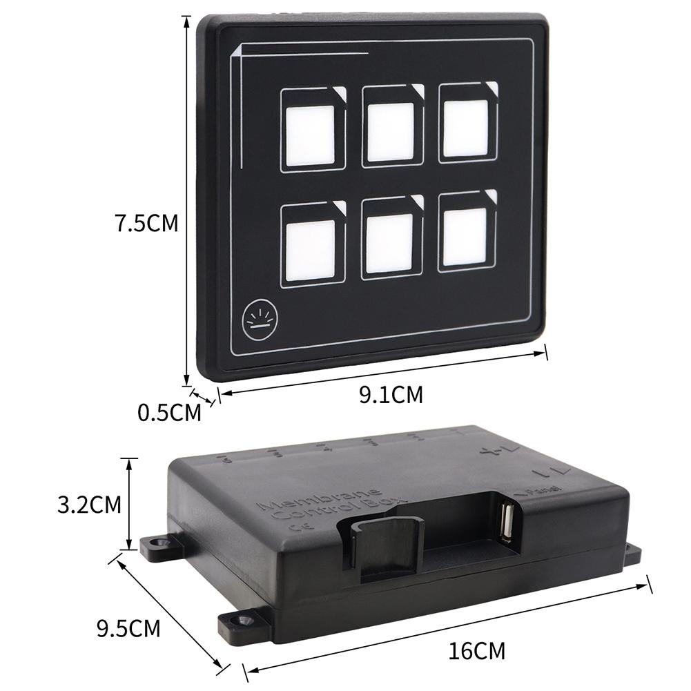 Durable Touch Screen Switch Panel Waterproof Car Boat 6 Gang Touch Screen Switch Panel Touch Control Panel Box for Home