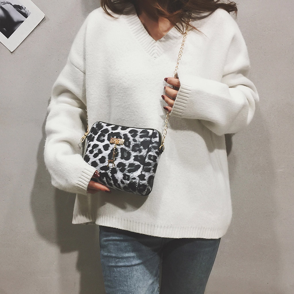 Kvinders leopardprint fawn vedhæng skal skuldertaske leopard taske tasker til kvinder messenger taske taschen kvinder #yy
