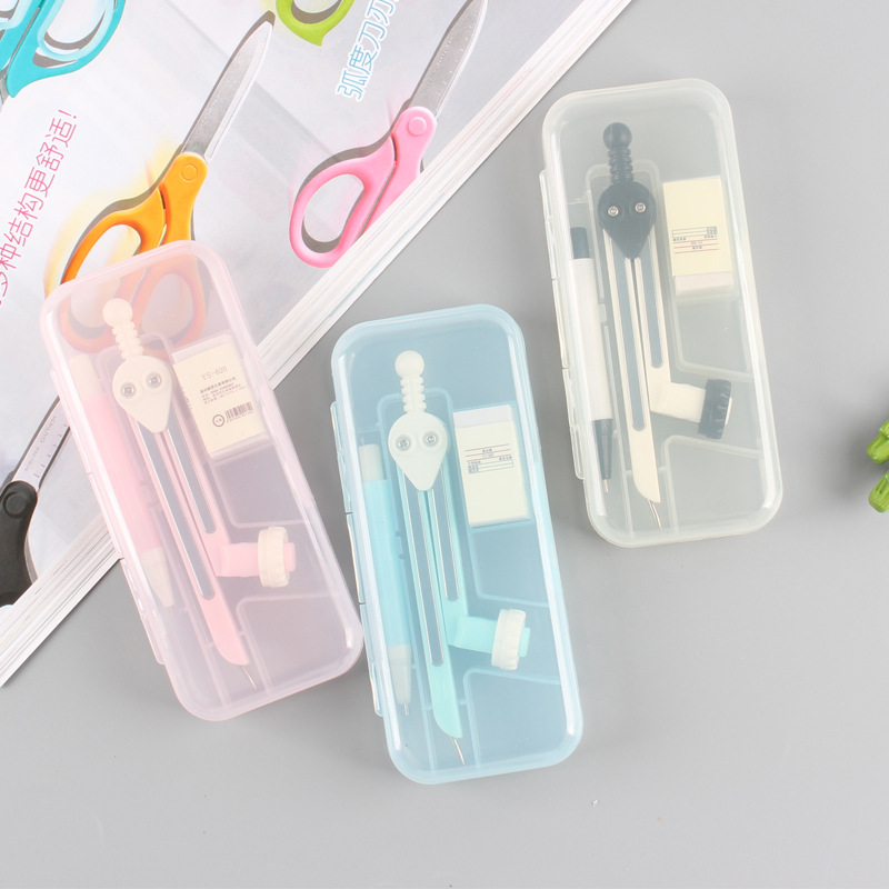 Compass 2 piece set student examination drawing international standard compass with rubber multi-function compass set