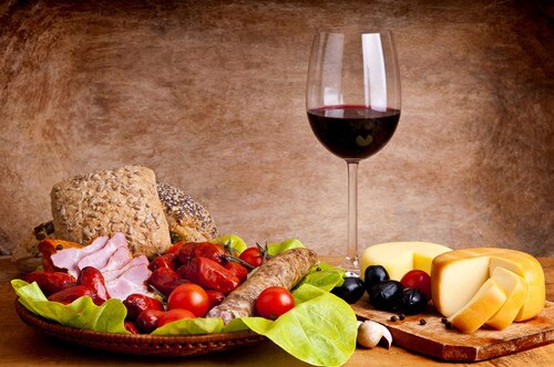 Grönsaker frukt rött vin glas kök mat duk målning cuadros skandinaviska affischer och tryck väggbild vardagsrum: 60 x 90cm utan ram