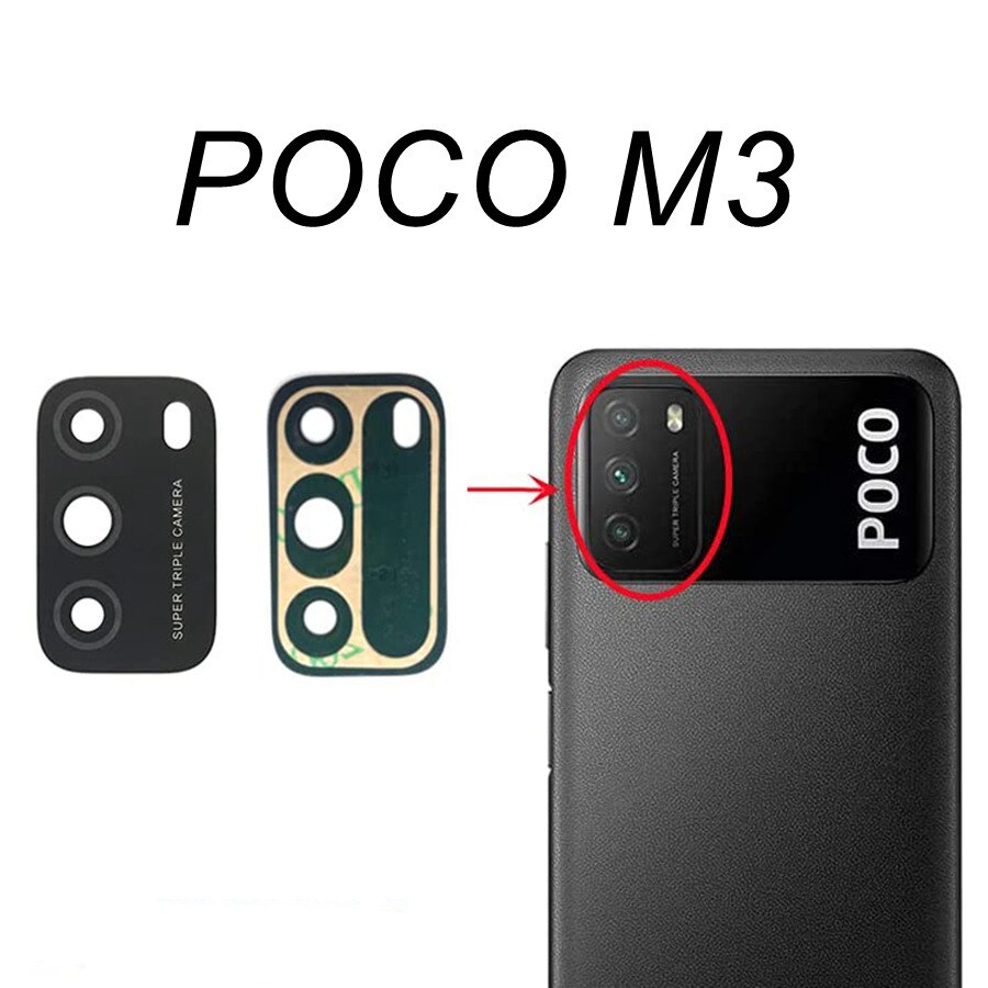 Original Rear Back Main Camera Glass Lens For POCO F1 F2 Pro F3 F4 GT X3 NFC M3 M4 X4 Pro 5G Replacement With Adhesive Tape: Poco M3