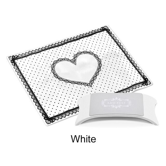 Pinpai 1 set silikon nail art handstöd manikyr bord armhållare kudde kudde matta pad hopfällbar tvättbar salong manikyr verktyg: Vit