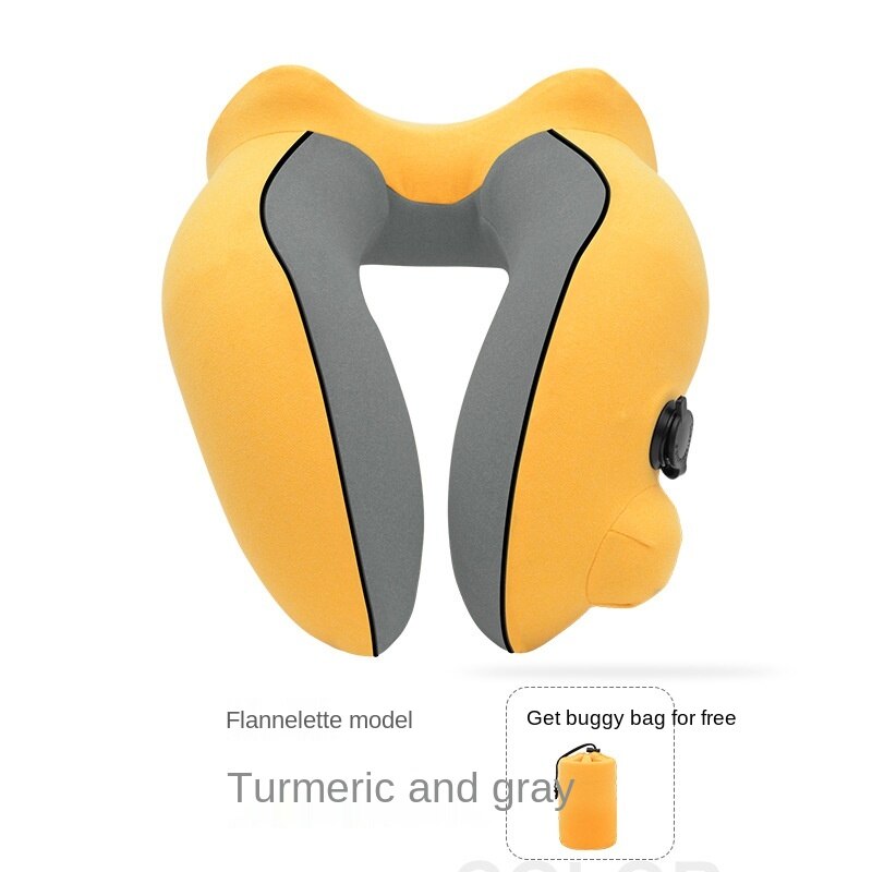 Outdoor Toeristische Vliegtuig Neksteun Kussens Klapstoel Zitkussen Pad Reizen Hoofdsteun: yellow 1