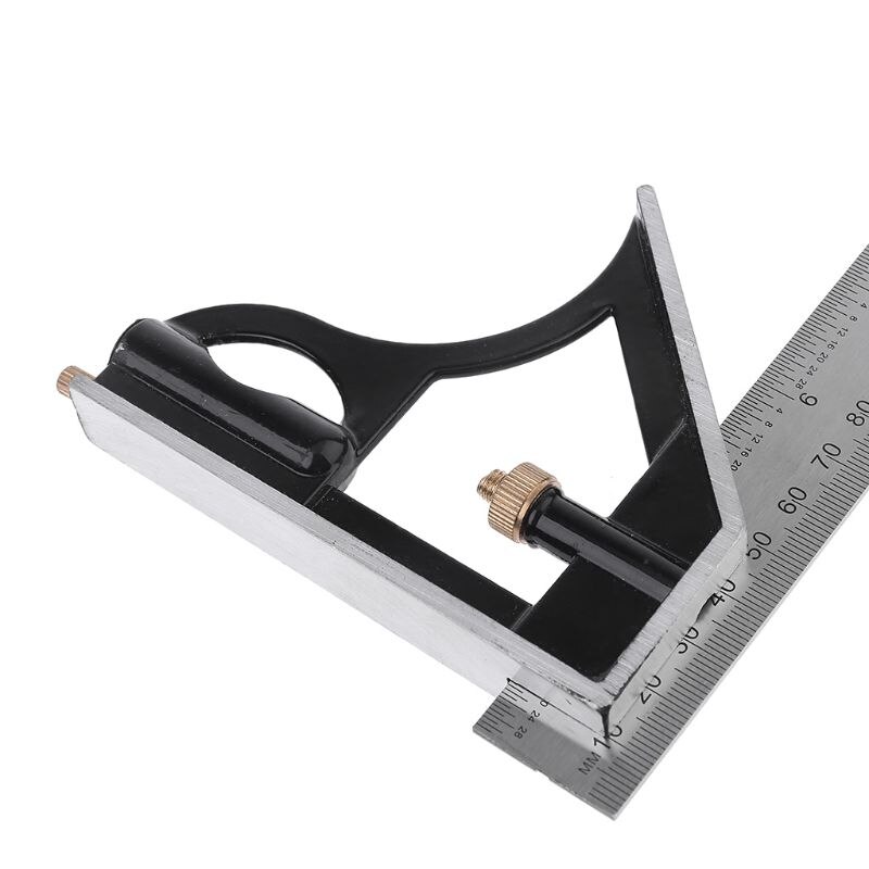 Regla de ángulo transportador multifunción de acero inoxidable, herramienta de medición de nivel de espíritu, marcado de altura y profundidad, 300mm/12 ", A5YD
