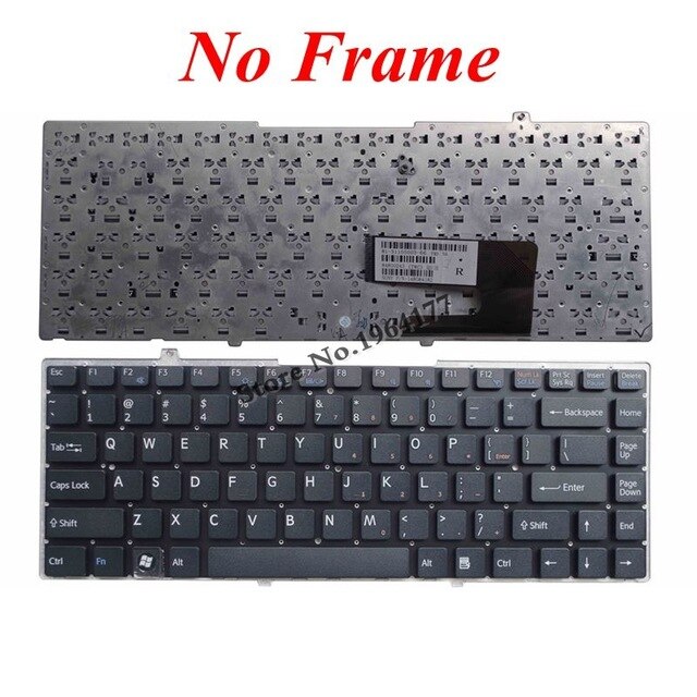 Us Keyboard Voor Sony Vaio VGN-FW Vgn Fw Serie Met Zilveren Laptop Toetsenbord: Black