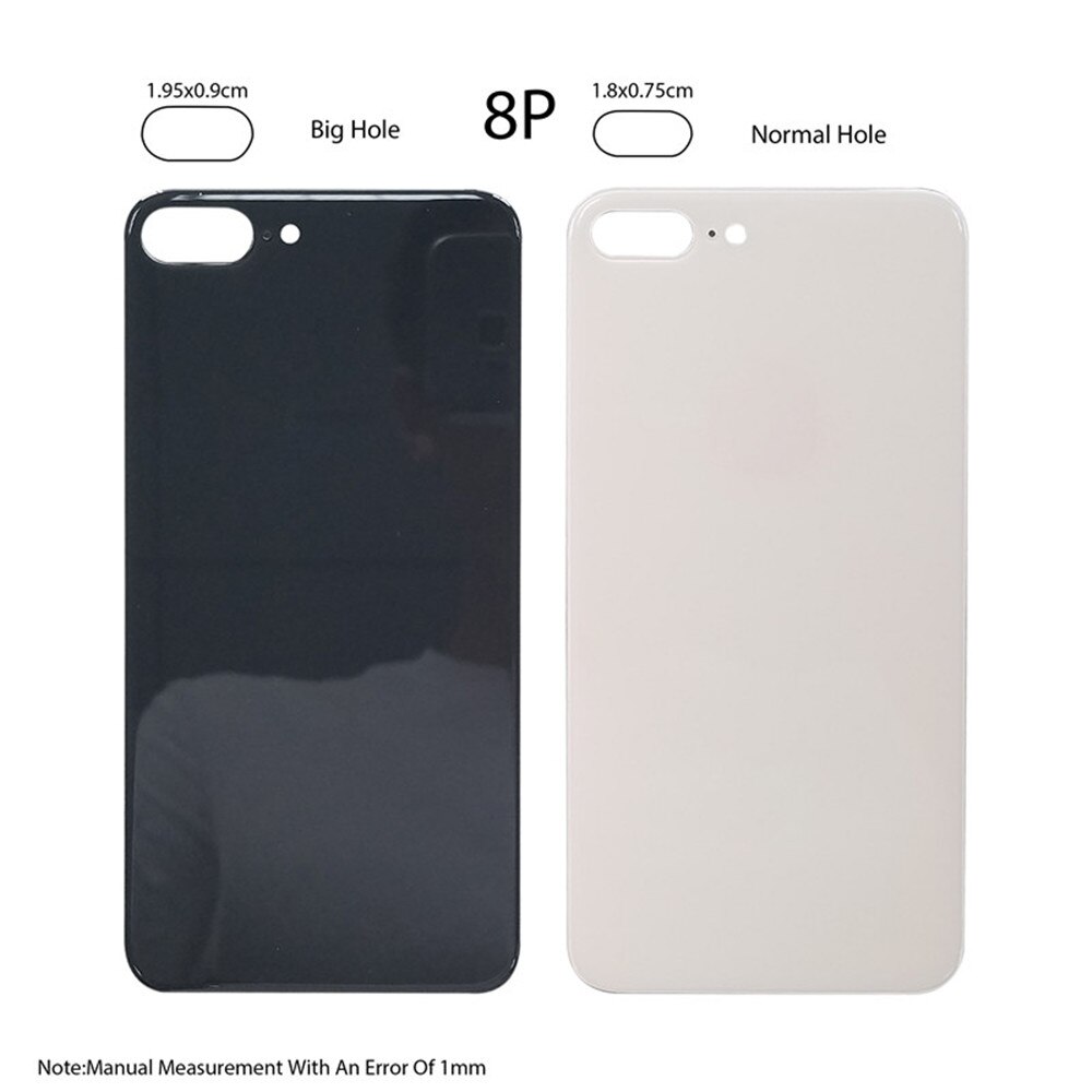 Capa de bateria traseira buraco grande, porta, caixa traseira, caixa para iphone 8g 8 p 8 plus x caixa traseira de vidro xr xs max
