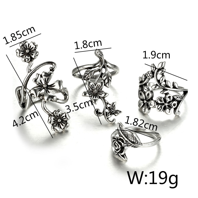 5/12 stücke Antike Silber Blume Ringe setzt Pfeil Blatt Geschnitzte Ringe setzt Strass Krone Herz Knöchel Ringe für Frauen Schmuck