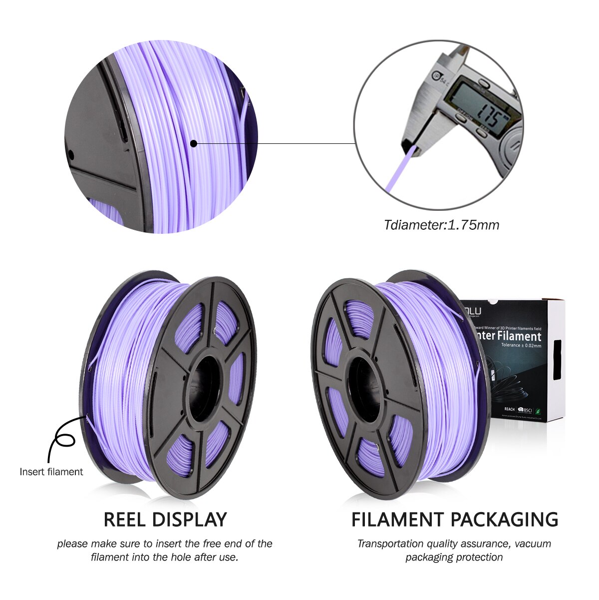 Violet PETG 3D matériel pour bricolage sublimación impresora 3d imprimante Filament 1.75mm Transparent blanc plastique pour bricolage