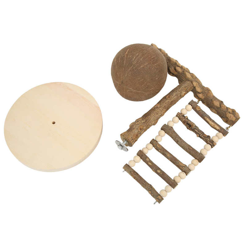 Tabletop T Parrot Perch Safe Lightweight Grip Ability Bird Wood Playstand Easy To Clean with Climbing Ladder Base for Parakeets