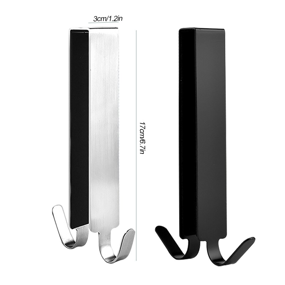 Stainless Steel Over Door Hanging Rack Bathroom Shower Door Hook for Towel Clothes Hanger Double Sides Glass Door Hanger