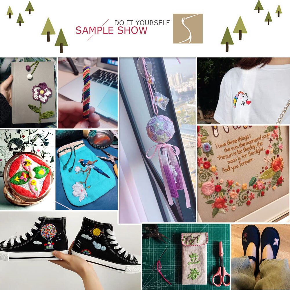 Color Variations Embroidery Floss Pack Variegated Cross Stitch Thread Bonfire Gold Arctic Sea Blue Rose Petals Purple, 8.7 Yard