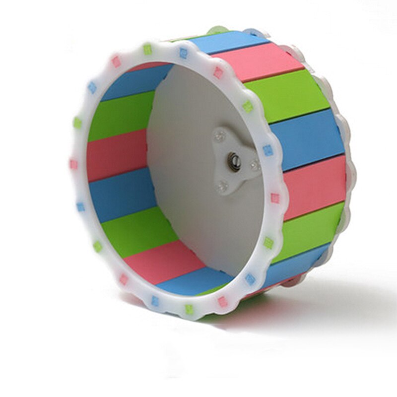Small Pets Guinea Pig Hamster Wheel Silent roller Running Sports Round Wheel Hamster Cage Accessories Exercise Wheel for Pet Toy: RAINBOW Style / 23CM