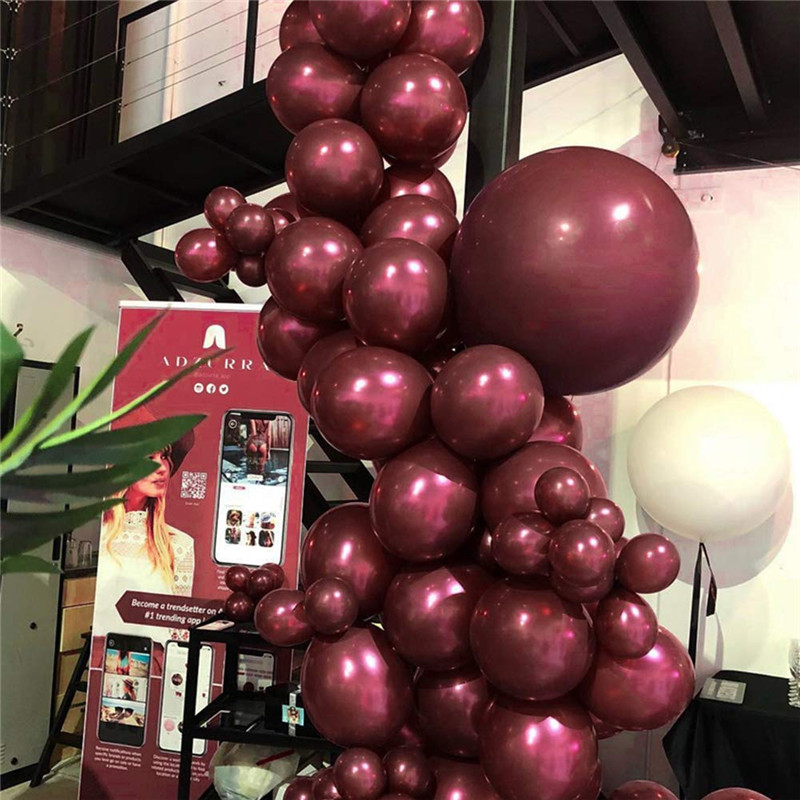 20 stk 5/10/12 tommer burgunder perle latex balloner helium vin rød begivenhedsfest baby brude brusebad bryllupsfødselsdag dekorationer