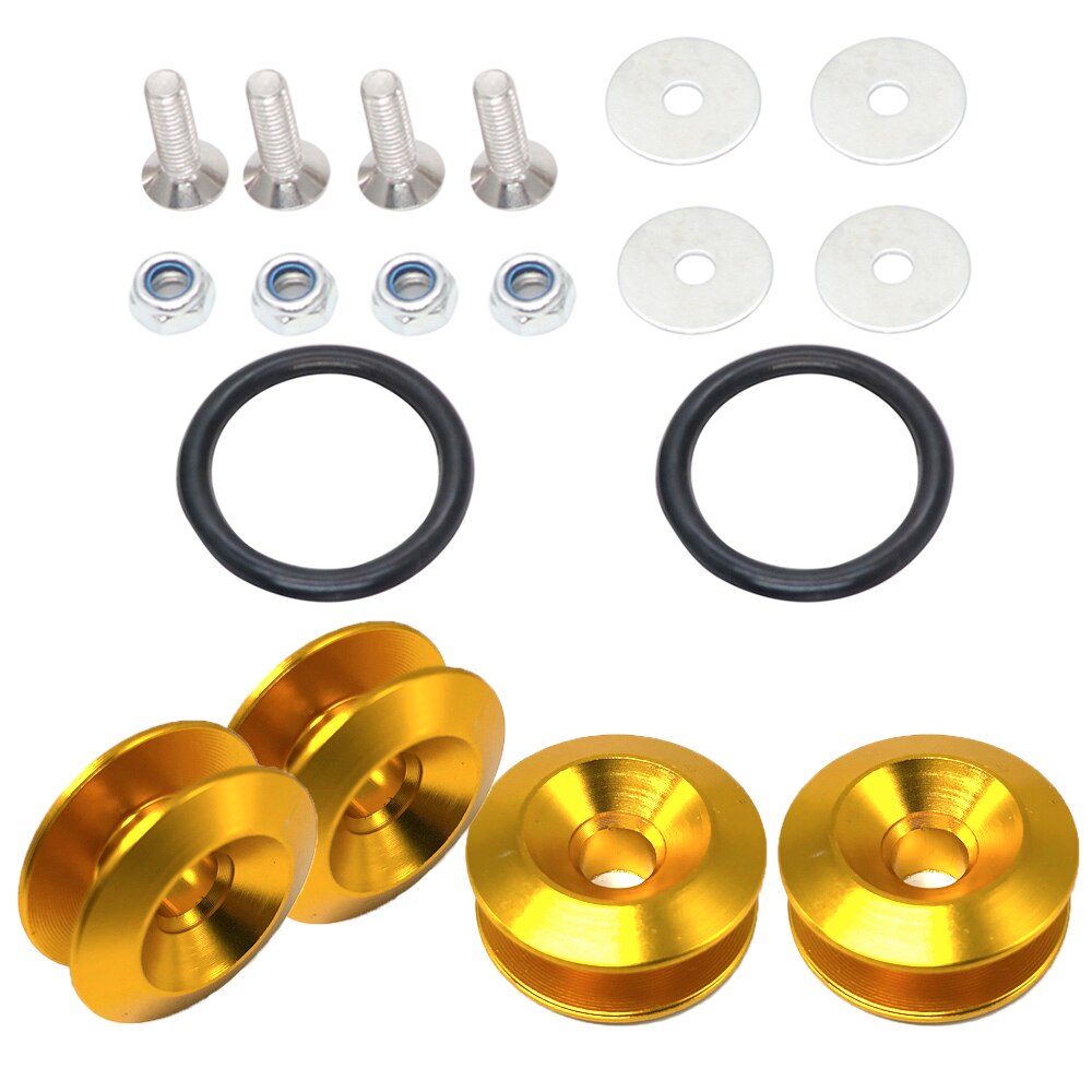Universal Aluminum Bumper Quick Release Fasteners Fender Washers: Gold