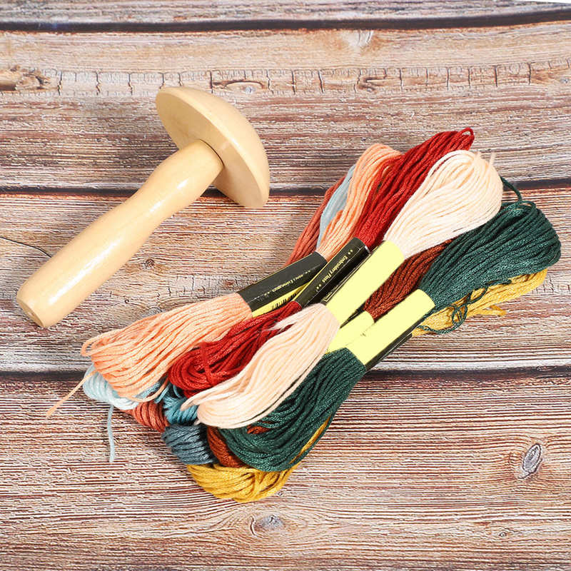 Wooden Darning Supplies Kit Mushroom Patching Threads Tool for DIY Sewing Home Travel Handicraft Darning Foot Sewing Machine