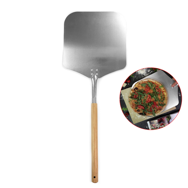 Aluminium Pizza Schil met Houten Handvat Taart Schop Bakken Tools Kaas Cutter Peels Lifter Tool Verwijderbare handvat Lengte 77 cm