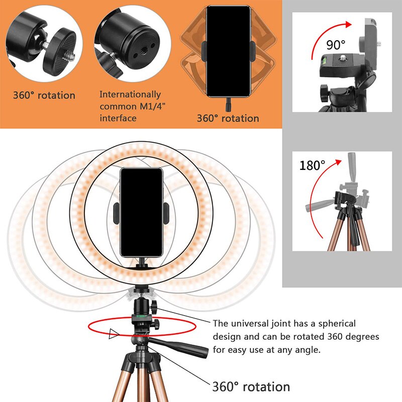 10 Inch Ring Licht Met Stand - Rovtop Led Camera Selfie Licht Ring Voor Telefoon Statief En Telefoon Houder Voor video Fotografie