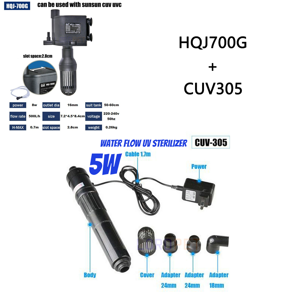 SUNSUN UV Sterilizer Fish Tank Aquarium Purify Water Remove Algae UVC Light UV Lmap Water Purification Deodorant: 305700gs