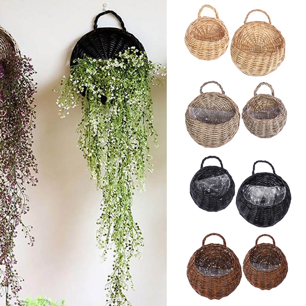 Panier Mural Suspendu En Rotin Simulé - Déco Nature Pour Plantes, Idéal Pour Salon, Cuisine Ou Balcon