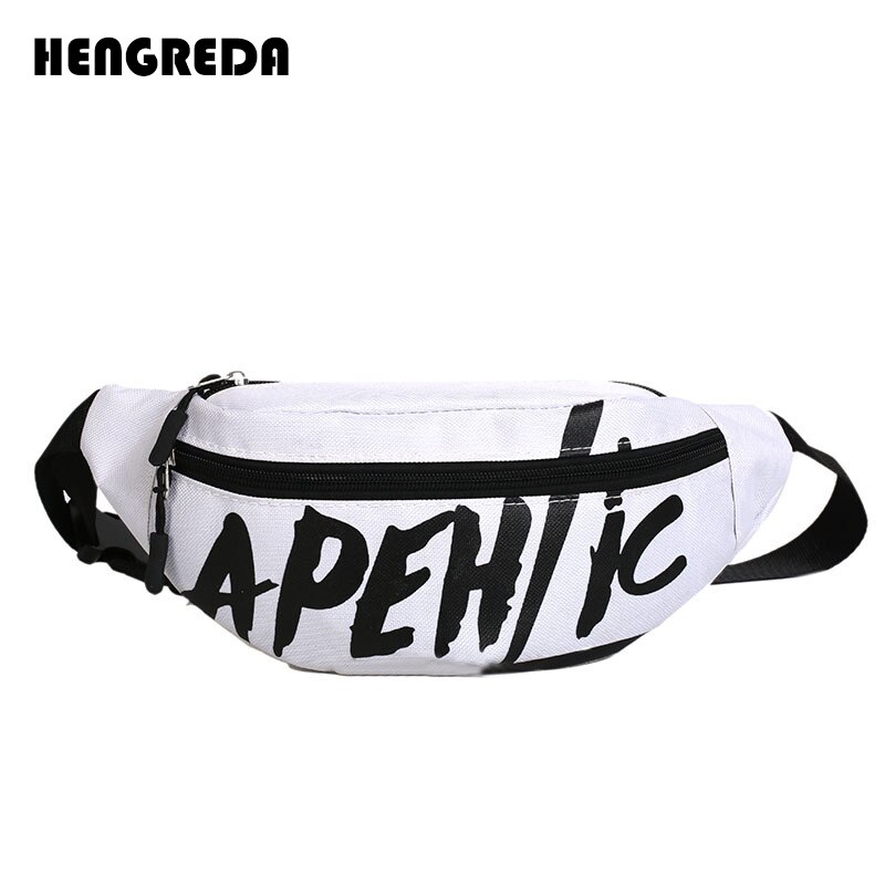 Vrouwen Heuptas Brief Fanny Packs Reizen Sling Borst Schoudertas 2021Hengreda Vrouwelijke Riem Bum Hip Bag Voor Mode dames Meisje: WHITE